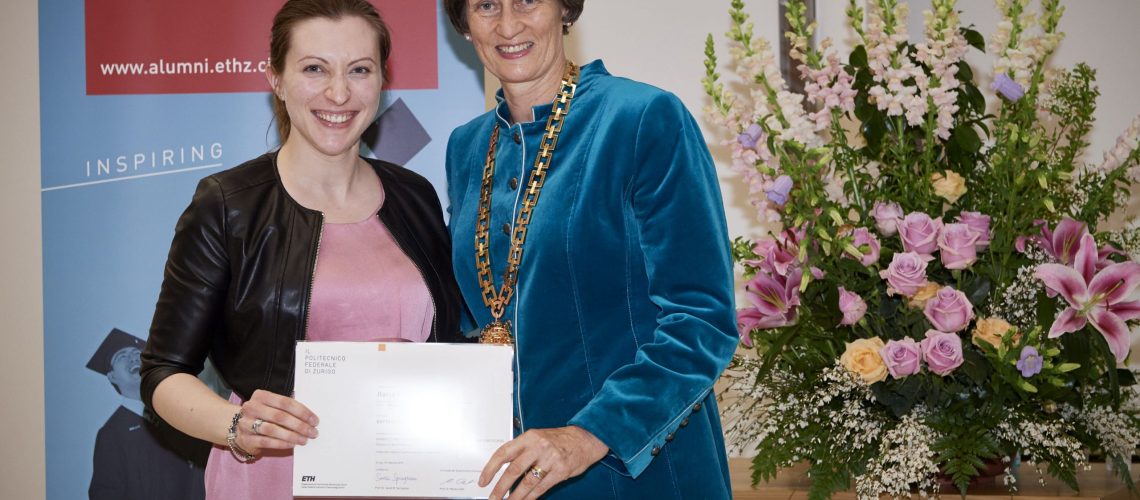 Ilaria Fregno with Sarah Springman, Rector of the ETHZ, at the PhD thesis on November 8, 2018.